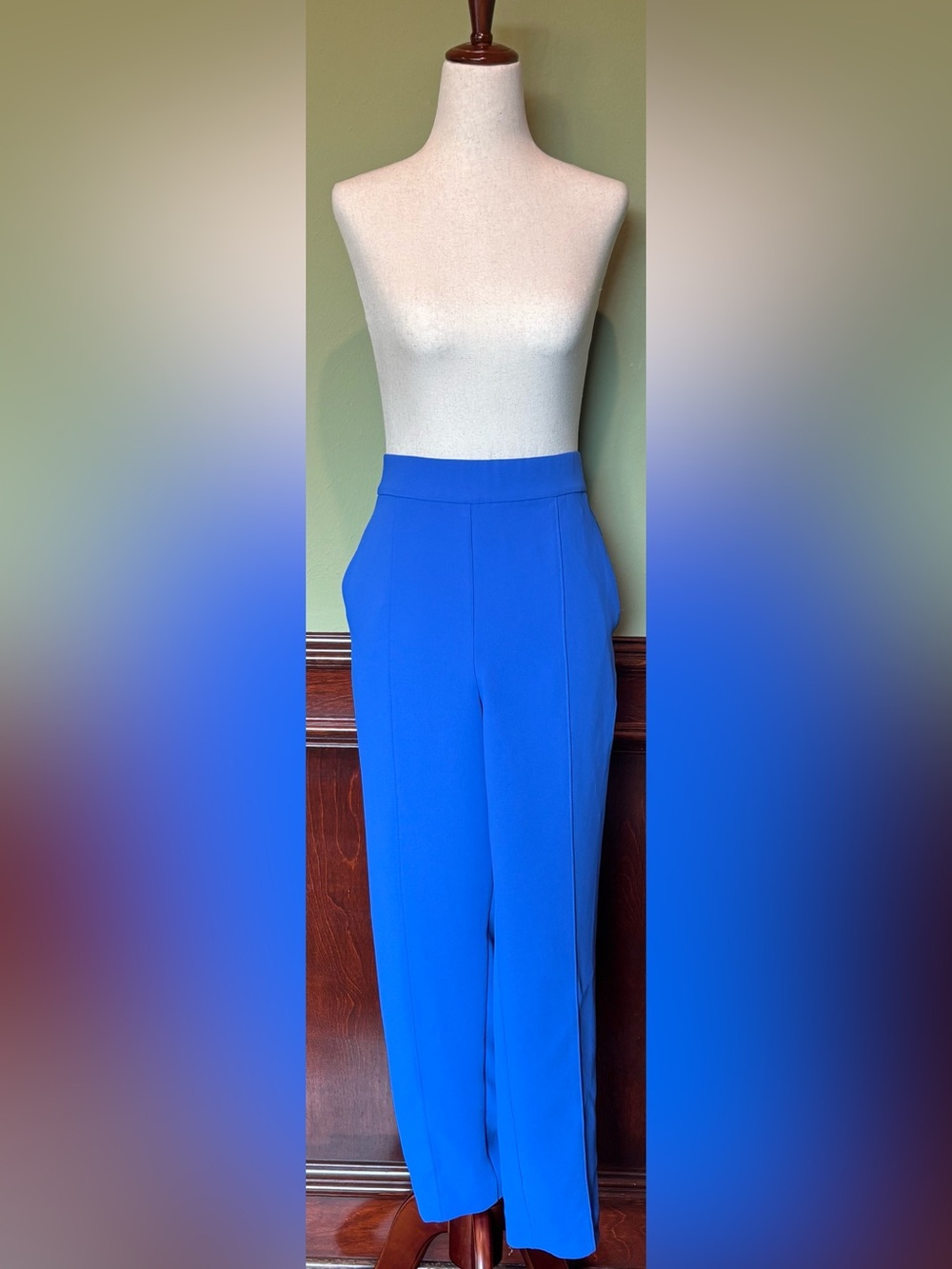 Ann Taylor Cobalt Straight Leg High-Rise Pants